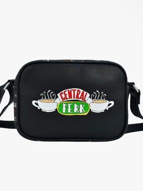 Danielle Nicole Black Central Perk Logo Crossbody Bag